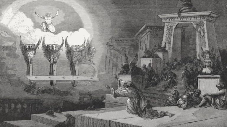 Divine angelic vision inspiring faith and worship in a biblical scene.